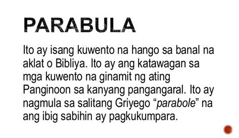 Parabula: Kahulugan, elemento at mga halimbawa.